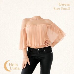 GUESS PLEATED STRAPLESS TOP